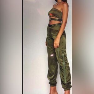 Olive Green Cargo Pants for Women